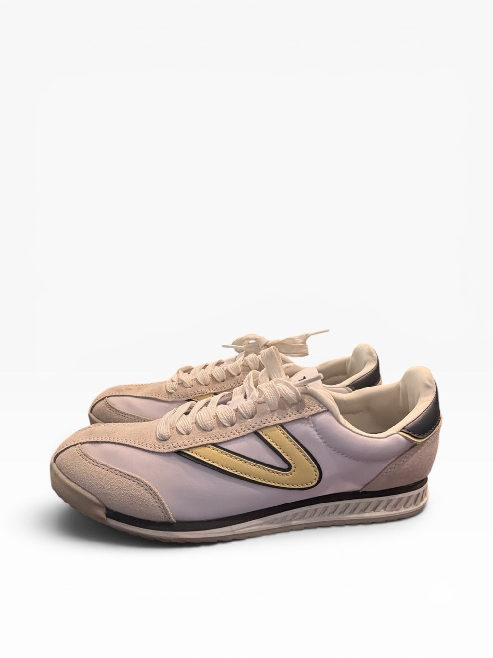 Tretorn Kristine Elite White Sneakers Yellow Navy 7.5